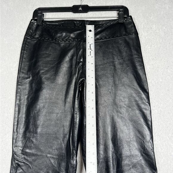 Cache Pants Womens Sz 6 Black 100% Genuine Leather Y2K Vintage 1980s-1990s Goth - Picture 5 of 12